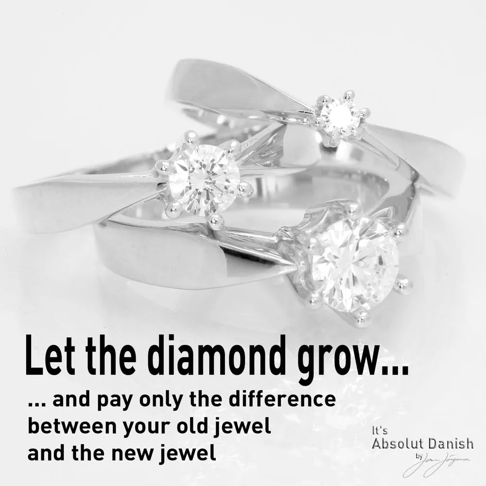 Jan Jørgensen Wesselton diamantring i 14 kt. hvidguld
